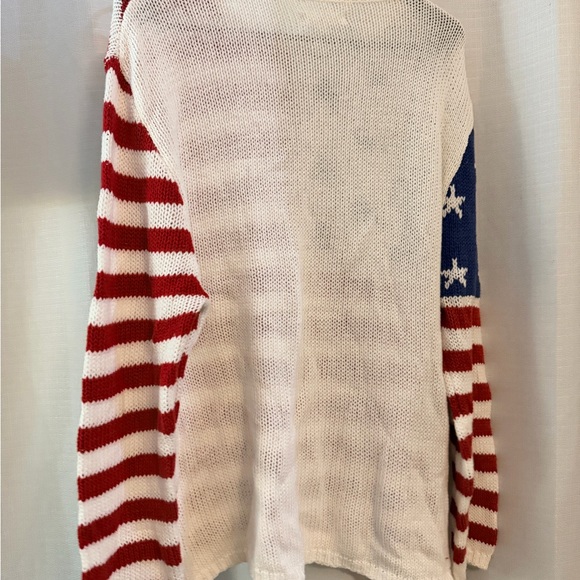 Womens Patriotic Stars and Stripes Lightweight Sweater Large - Picture 3 of 3